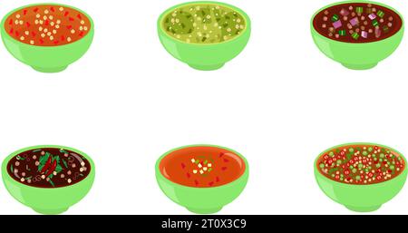 Thai dips sauce with bowl,spicy Thai dip Stock Vector