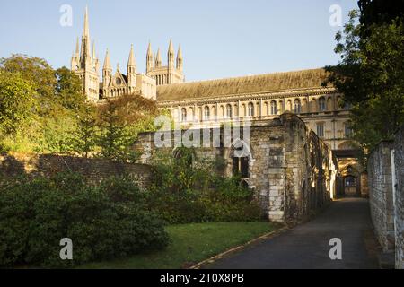 Catherdral church of St Peter, Paul and Andrew at Peterborough Stock Photo