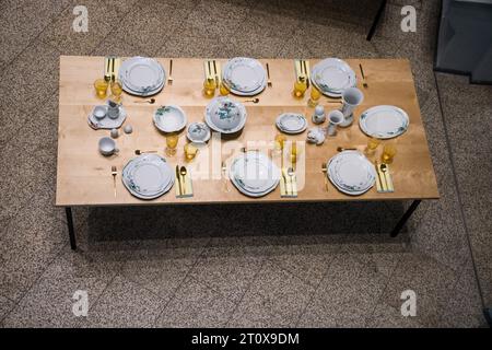 Festively set table Stock Photo
