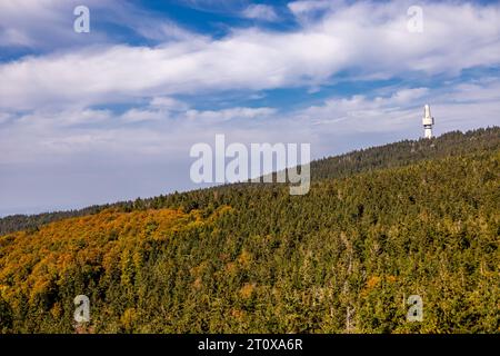 Beautiful autumn hike through the Fichtelgebirge in Bischofsgrün, Upper Franconia - Bavaria - Germany Stock Photo