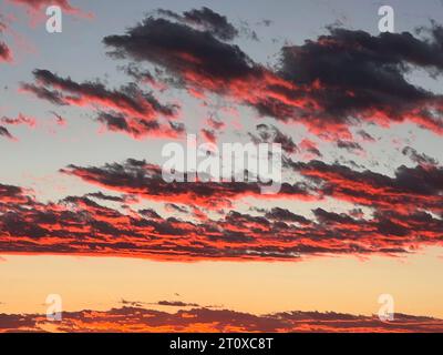 Coastal red sunset in the New Mexico desert Stock Photo