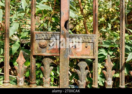 Iron gates. Church Street, Preston. Stock Photo