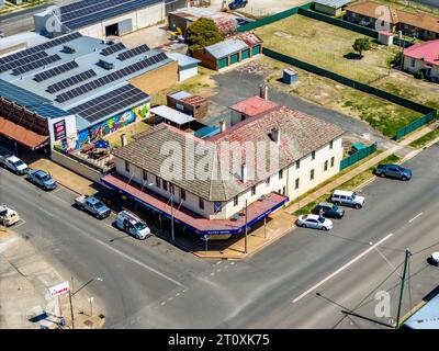 An aerial view of houses at Guyra, New South Wales, Australia Stock Photo