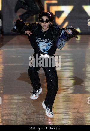 Seoul, South Korea. 8th Oct, 2023. South Korean raper ZICO, performs on the stage for the 'Gangnam Festival K-Pop Concert 2022' at Gangnam Street in Seoul, South Korea on October 8, 2023. (Photo by Lee Young-ho/Sipa USA) Credit: Sipa USA/Alamy Live News Stock Photo