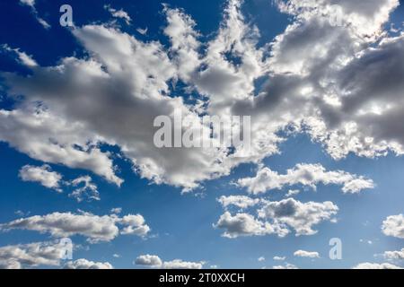 Dramatic blue sky with white clouds Stock Photo