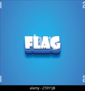 Vector 3D flag text on a blue blackground. Stock Vector
