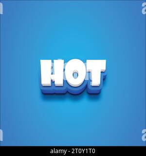 Vector 3D hot text on a blue blackground. Stock Vector