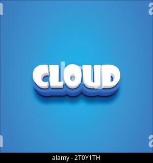 Vector 3D cloud text on a blue blackground. Stock Vector