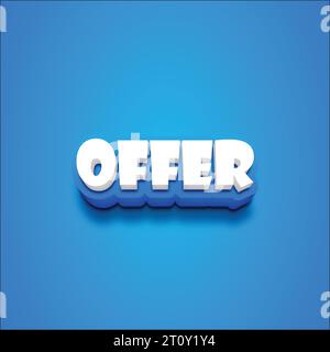 Vector 3D offer text on a blue blackground. Stock Vector