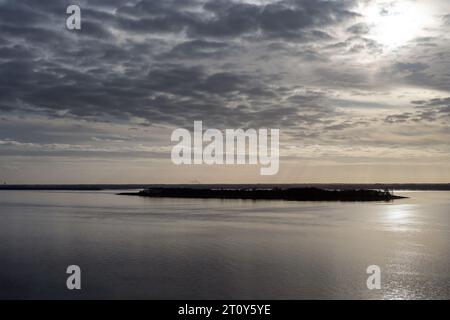 View of the Ile Verte in the estuary of the Gironde, Nouvelle-Aquitaine, France Stock Photo