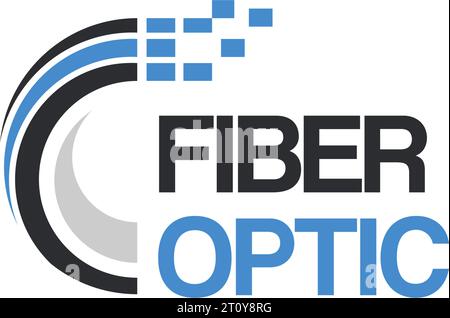 Modern Abstract Colorful FIBER OPTIC logo design Stock Vector