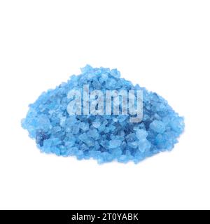 Heap of blue sea salt isolated on white Stock Photo