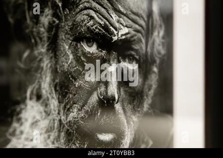 Rome, Italy. 9th Oct, 2023. Detail of ''Tormented homeless Irishman, Spitalfields, London, England'' by Don McCullin, 1970 (Credit Image: © Matteo Nardone/Pacific Press via ZUMA Press Wire) EDITORIAL USAGE ONLY! Not for Commercial USAGE! Stock Photo