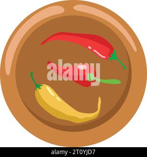 jalapenos in a bowl Stock Vector