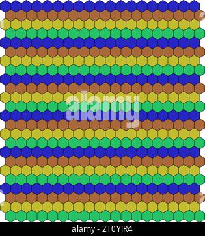hexagon color grid pattern. hexagon texture. wall background. Geometric squared pattern. Vector illustration.  honeycomb pattern. Stock Vector