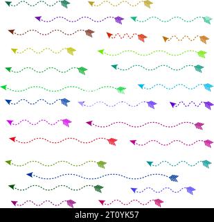black line  arrows Collection  drawn arrows. Set simple arrows isolated on white background. Arrow mark icons. Arrow paint - stock vector. Stock Vector