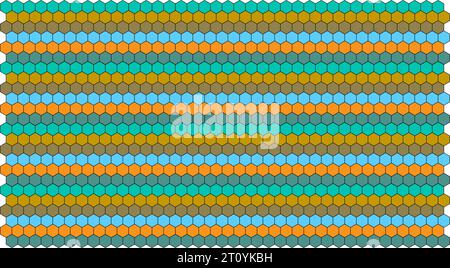 hexagon color grid pattern. hexagon texture. wall background. Geometric squared pattern. Vector illustration.  honeycomb pattern. Stock Vector