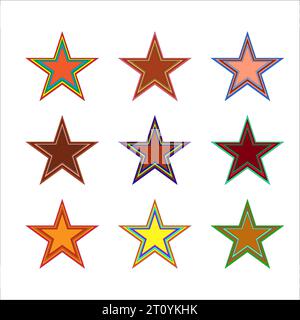 stars and bursts icons, twinkling stars.Vector set of different black sparkles icons on transparent background. Vector illustration Stock Vector