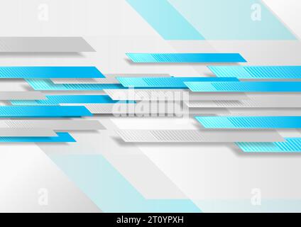 Blue and grey technology geometric abstract background. Vector design Stock Vector