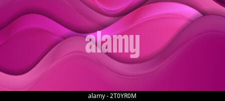Bright pink abstract smooth blurred wavy background. Vector illustration Stock Vector