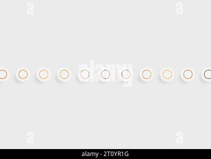 Minimal grey and bronze circles abstract geometric vector background Stock Vector