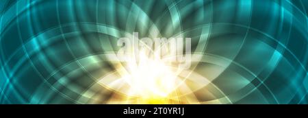 Bright glossy circular pattern abstract banner design. Vector background Stock Vector