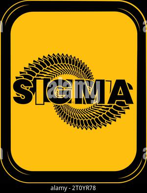 Sigma typography style for using on posters Stock Vector