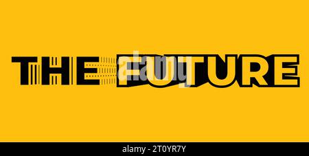 the future bold typography style with black and yellow color Stock Vector