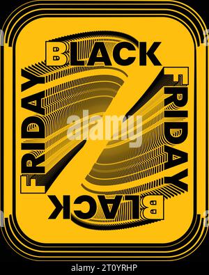 vibrant yellow and black backdrop sets the stage for an exciting black friday sale event Stock Vector