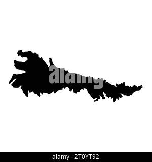 California island map silhouette region territory, black shape style illustration Stock Vector