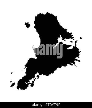 Stewart island map silhouette region territory, black shape style illustration Stock Vector