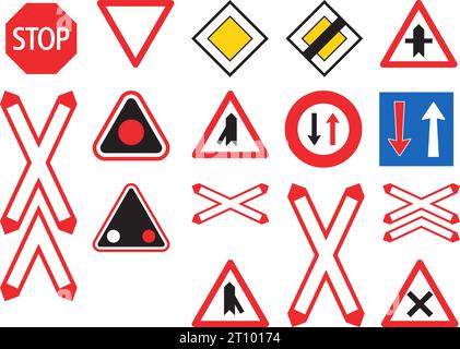 Priority signs, Regulatory signs, Road signs in Switzerland and Liechtenstein Stock Vector