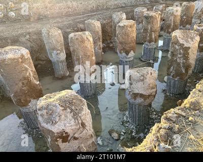 pile foundations. construction of pile foundations Stock Photo