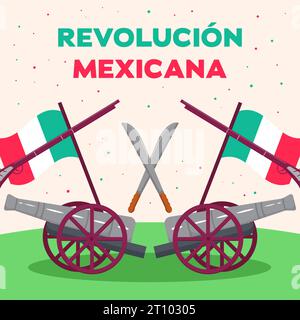 vector revolucion mexicana illustration concept design in flat style Stock Vector