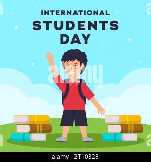international students day illustration vector design in flat style Stock Vector