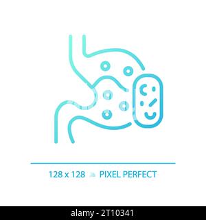 2D thin line gradient digestive system with medicine icon Stock Vector