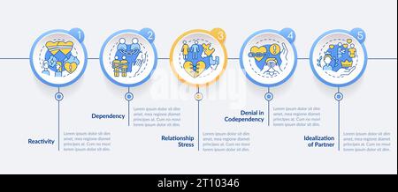 Multicolor codependent relationship layout with line icons Stock Vector