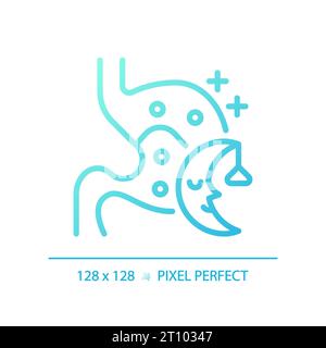 2D thin line gradient digestive system with sleep icon Stock Vector