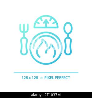 2D thin line gradient diet and weight icon Stock Vector