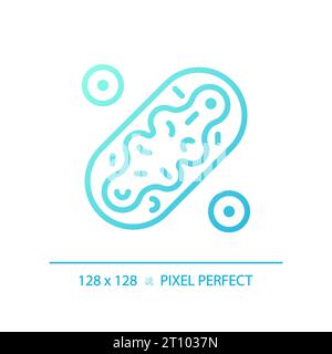 2D thin line gradient mitochondria icon Stock Vector