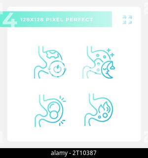2D pixel perfect gradient metabolic health icons Stock Vector