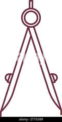 Drawing compass line architect icon vector tool Stock Vector