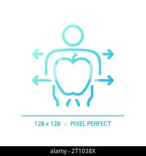 2D thin line gradient healthy human and fruit icon Stock Vector