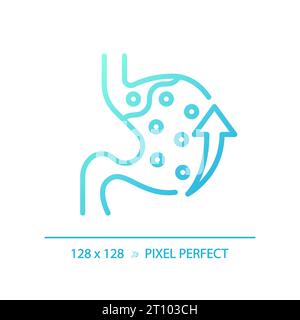 2D thin line gradient acid reflux icon Stock Vector
