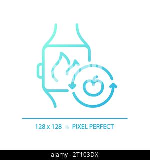 2D thin line gradient smartwatch with fruit icon Stock Vector