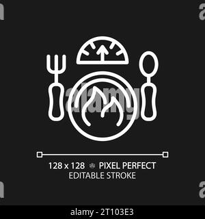 2D customizable thin line white diet and weight icon Stock Vector
