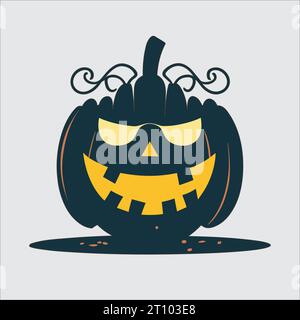 This vector contains various silhouette templates for sculpting Halloween pumpkins that create mysterious and eerie decorations. Stock Vector
