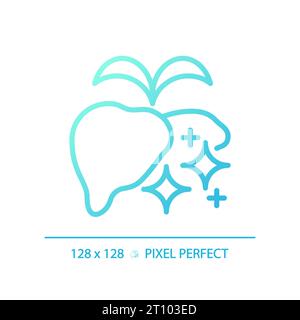 2D thin line gradient healthy liver icon Stock Vector
