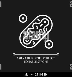 2D customizable thin line white mitochondria icon Stock Vector