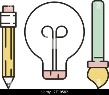 Idea icon bulb light and creative tool vector Stock Vector